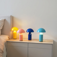 Lampe de bureau LED moderne rechargeable à contrôle tactile champignon Lampe de table de nuit sans fil rechargeable portable