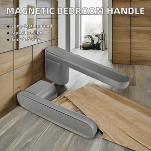 Maniglia leva per la casa esterna in ottone satinato per camera da letto <span class=keywords><strong>porta</strong></span> bagno nascosto buco della serratura in lega di alluminio maniglia - Product Image 2