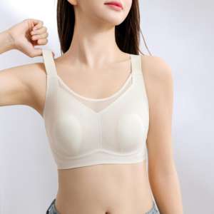 Women's Summer Wire Free Seamless Knitted Spandex/Polyamide Sexy Bra Rabbit Ear Full Cup Breathable Thin Wide Adjustable Straps - Product Image 3