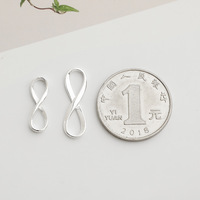 Connecteur Fermoir Figure 8 en Argent Sterling S925, Idéal pour la Fabrication de Bijoux DIY (Bracelets, Colliers, Cordons Tressés, Perles) - Vente Chaude