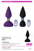 USB-Aufladbarer IPX6 Wasserdichter Silikon-Vibrator Konischer Analplug mit 10-fach Rotierenden Perlen und Fernbedienung Sexspielzeug