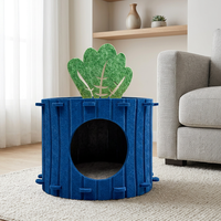 Coussin pour chat en forme de donut en fibre de polyester, panneau acoustique, coussin amovible, lavable, lit apaisant pour animaux de compagnie, maison douce en peluche pour chats et chiens