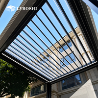 Moderne Wasserdichte 3x3m Garten-Pergola Ferngesteuertes Lamellendach Aluminium Bioklimatisches System Schattenspendende Terrassen-Gartenlaube