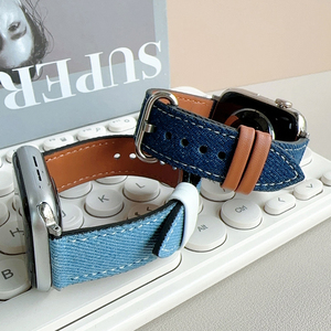 <span class=keywords><strong>Bracelet</strong></span> de montre en cuir denim style vintage pour femmes et hommes, <span class=keywords><strong>bracelet</strong></span> à dégagement rapide populaire pour <span class=keywords><strong>Apple</strong></span> <span class=keywords><strong>Watch</strong></span> 38/40/41/42/44/45/46/49mm - Product Image 2
