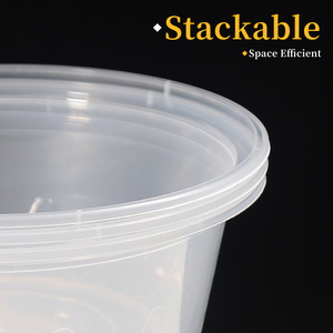 Bol d'emballage alimentaire rond en PP de qualité alimentaire avec couvercle, pour nouilles, soupes, salades de fruits, boîte <span class=keywords><strong>à</strong></span> emporter pour fruits, vente en gros - Product Image 3