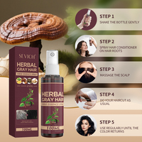 Rambut putih untuk perawatan hitam ekstrak jahe Anti abu-abu putih perbaikan rambut Herbal penghitam rambut produk semprot