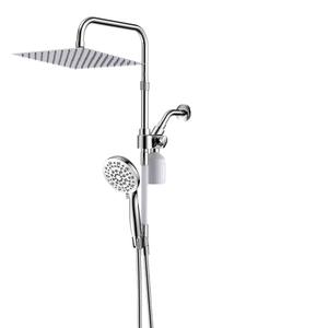 Ducha de Techo de 10 Pulgadas con 7 Funciones, Set de Ducha con Filtro Externo y Rociador Manual, Chorro Superior Rectangular Ajustable - Product Image 5