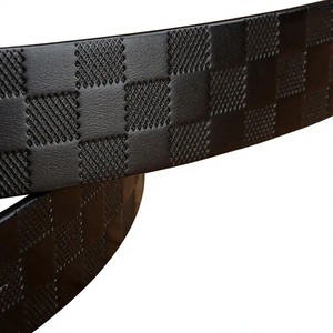 Ceintures en cuir véritable 100% vachette pour hommes et femmes, noir et marron, avec boucle en cuivre et motif croco personnalisé - Product Image 4