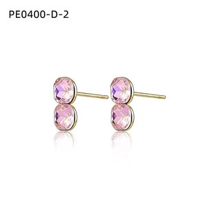 เอมี่ เอมี่ แฟชั่นต่างหูชุบทองคริสตัลไรน์สโตน BEZEL SETTING เครื่องประดับสำหรับงานปาร์ตี้ของผู้หญิง PE0400 - Product Image 3