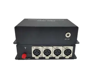 Convertisseur Audio-Fiber équilibré 4 Ch 20 KM prend en charge l'audio à codage numérique 16 bits avec une qualité de diffusion, Plug and Play