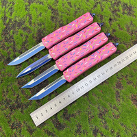 Couteau de poche tactique de survie en plein air UT85, couteau de chasse, couteau pliant rose tranchant, manche en alliage de zinc, couteau EDC