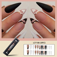 Qianya Uñas Postizas Personalizadas al por Mayor, 20 Uds. en Caja de Regalo, Uñas de Lujo Estilo Stiletto, Bailarina, Ataúd para Salón de Uñas