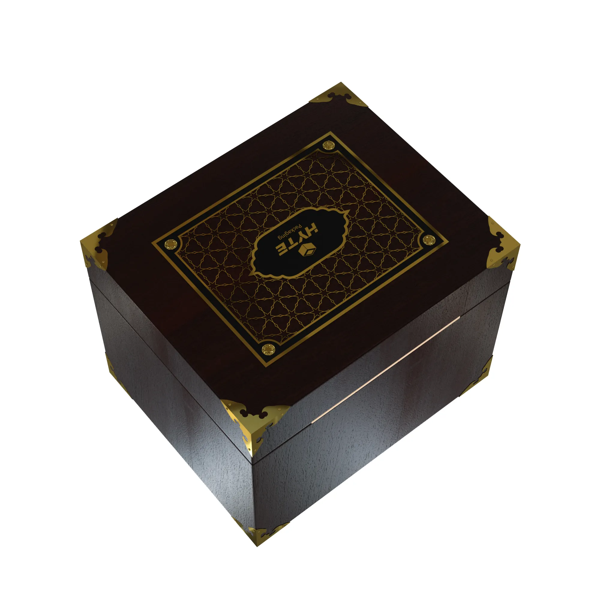 Cofre de madera personalizado, caja de regalo de lujo, grande, cuadrado, negro, con logotipo personalizado