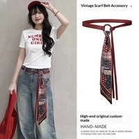 Nouvelle collection 2025 : Foulard en soie rétro pour femme, ceinture chaîne polyvalente haut de gamme, accessoires de mode modernes pour la taille