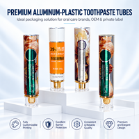 Tubes de dentifrice en aluminium et plastique 50 ml, bouchon à vis personnalisé imprimé UV, emballage pour soins bucco-dentaires, OEM, marque privée
