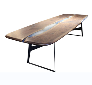 Grande <span class=keywords><strong>table</strong></span> de salle à manger en bois massif avec résine époxy <span class=keywords><strong>3M</strong></span> - Product Image 4