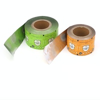 Pochette en vinyle colorée imprimée en héliogravure pour rouleau de film, pour emballage alimentaire de snacks, scellée au dos, recyclable