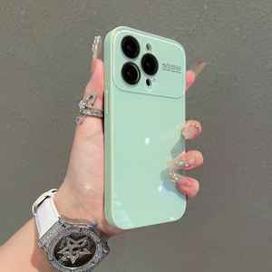 Nouvelle coque de téléphone tendance avec grande fenêtre texturée givrée pour <span class=keywords><strong>iPhone</strong></span> <span class=keywords><strong>12</strong></span> 13 14 15 16 17 <span class=keywords><strong>Pro</strong></span> Max avec film de protection d'objectif HD et protection arrière antichoc - Product Image 5