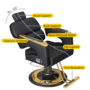 Cadeira de Barbeiro em Couro com Design Durável, Reclinável, Altura Ajustável e Rotação de 360 Graus para Salão de Beleza - Product Image 3