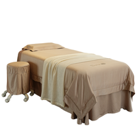 Ensemble de draps de table de massage 4 pièces couleur kaki, housses de lit de beauté de qualité supérieure, couvre-lit de salon pour table de soin du visage, literie