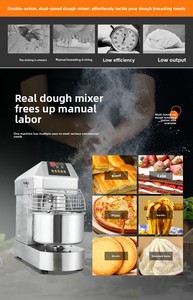 Mélangeur à spirale automatique double vitesse Sassy Cook Commercial 40L, <span class=keywords><strong>bol</strong></span> en acier inoxydable, électrique 2.2KW, machine à mélanger les aliments - Product Image 4