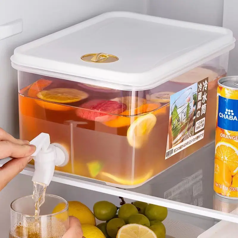 도매 가정용 5L 아이스 음료 디스펜서 냉장고 냉수 주전자 수도꼭지 대용량 플라스틱 음료 냄비