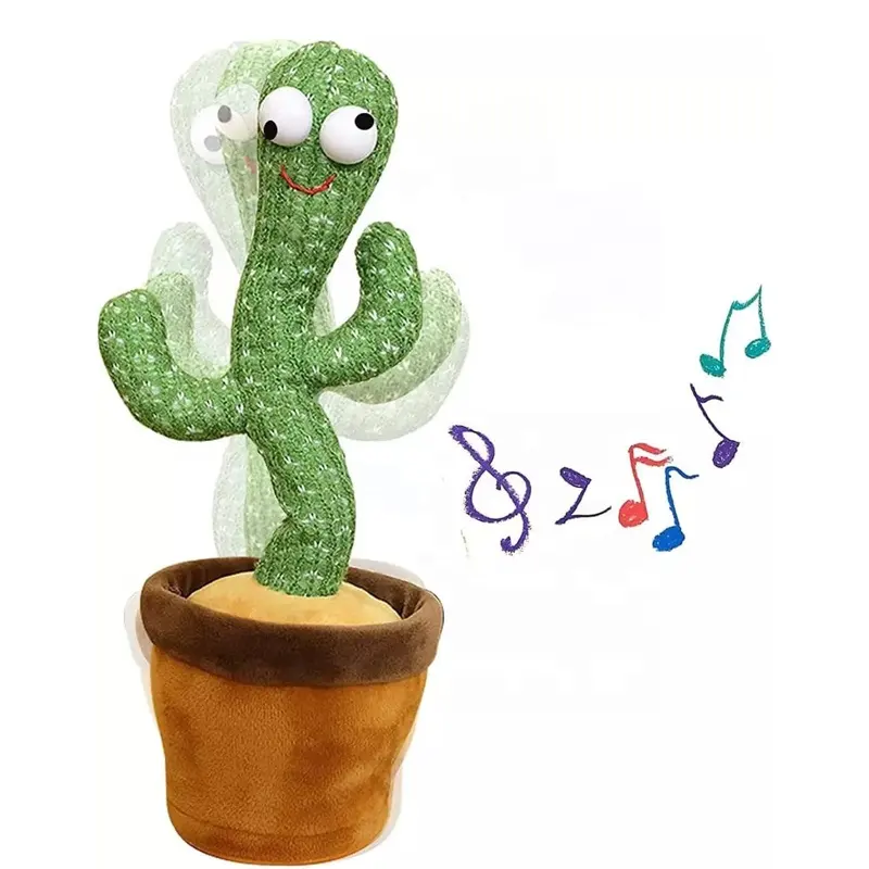 Batterie Rechargeable Enregistrement Audio Retelling Talking Novel Jouets musicaux Dancing Talking Cactus Baby Mimicing Toys