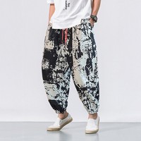 Nouvelle Arrivée 2026 – Pantalon Décontracté Homme en Coton et Lin Imprimé, Taille Mi-Haute, Coupe Ample, Idéal Quotidien et Extérieur