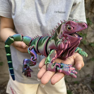 Modèle d'iguane articulé imprimé en 3D avec articulations entièrement mobiles et queue flexible, jouet anti-stress - Product Image 4