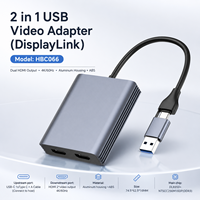 Adaptador DisplayLink USB C a HDMI Dual 4K 60Hz Tipo C USB a 2 en 1, Conversor de Video para Monitor Dual para MacBook Windows M1 M2 M3