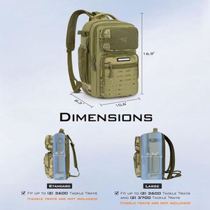Sac à dos de pêche imperméable de grande taille avec porte-cannes et 3 boîtes à accessoires - Échantillon gratuit - Product Image 2