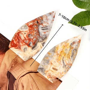 Ornement en Agate Crazy Lace en forme de goutte d'eau, cristal naturel poli, décoration pour la maison, guérison Reiki et vente en gros - Product Image 1