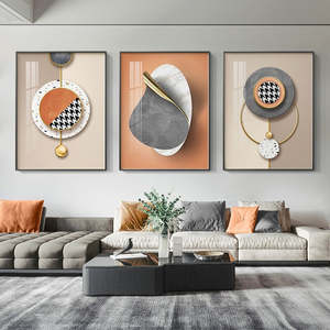 Toile d'art mural moderne abstraite bohème Beige en terre cuite, images de couleur neutre pour salle à manger de luxe - Product Image 5