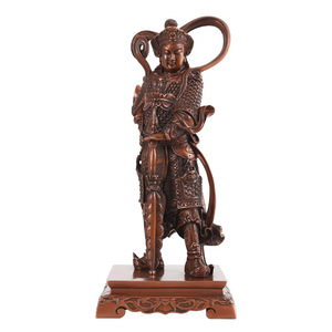 Estatua de bronce Weituo de Copper World, figura hecha a mano de cobre púrpura, adorno para decoración de sala de estar - Product Image 4