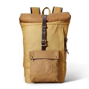 Free sample Women's Recycled <b>Roll</b>-<b>Top</b> <b>Backpack</b> with Custom Black Print Design for Outdoor Sports and Casual Laptop - Product Image 2