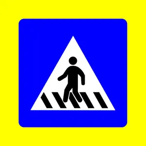 220V High Quality LED Traffic Sign Pedestrian Crosswalk Sign With Blinking Flashing LED Light