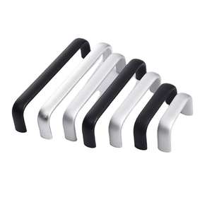 Poignée de tirage carrée elliptique en alliage d'aluminium noire pour armoire, tiroir, commode, cuisine, chambre, hôtel, entrepôt - Product Image 4