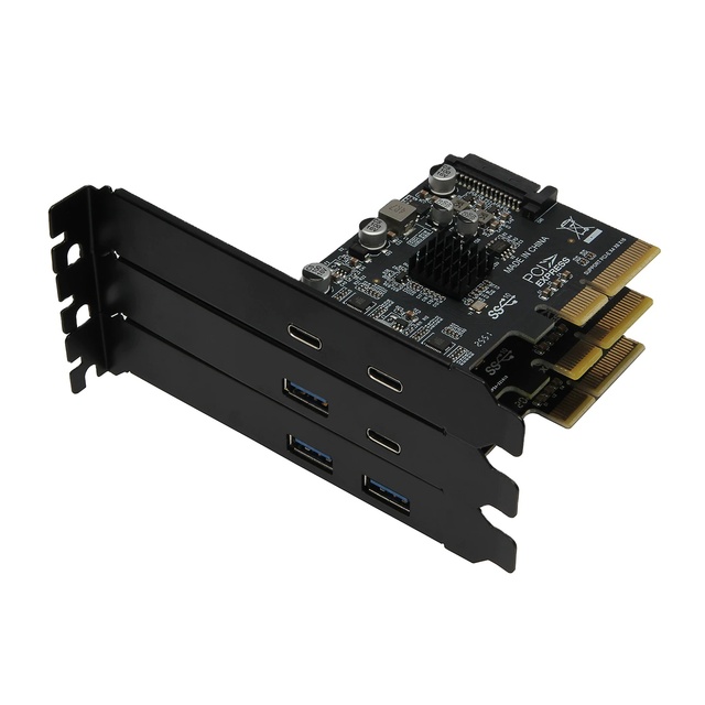 PCI-E X4 to TYPE-C USB3.2 Gen2 Expansion Card Master Controller ASM3142 Adapter 10Gbps
