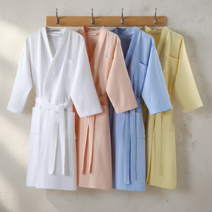 Accappatoio da Hotel a Doppio Strato con Tessitura a Nido d'Ape, Spesso, Unisex, per Coppie, Lungo in Spugna Super Assorbente - Product Image 1