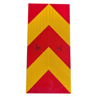 Piastra Riflettente in Alluminio Certificata Europea Emark ECE 104, Segnalazione Posteriore a Chevron, Adesivo Riflettente