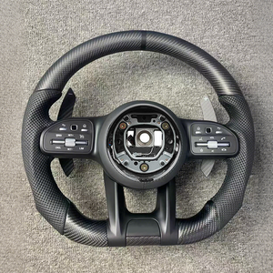 Volant en cuir et fibre de carbone personnalisé, modifié et amélioré pour W205 W212 W222 W213 C63 CLS - Product Image 2