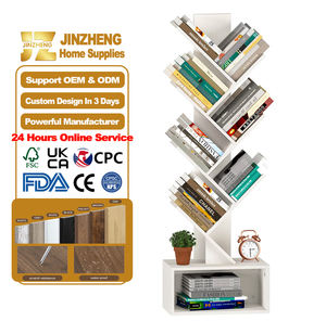 Estantería <span class=keywords><strong>de</strong></span> Libros <span class=keywords><strong>de</strong></span> Piso a Techo, Estilo Vintage, 6 Estantes, Librería <span class=keywords><strong>de</strong></span> Madera Retro para Niños - Product Image 1