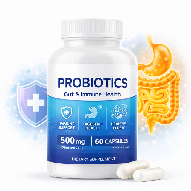 High Potency Probiotics Supplement 500mg Digestive Health & Healthy Gut Flora Capsules Private Label Manufacturer