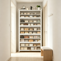 Mueble de Almacenamiento para Zapatos con Puerta Abatible para Sala de Estar Moderna, de Acero, a Prueba de Polvo, Fácil de Montar, Duradero