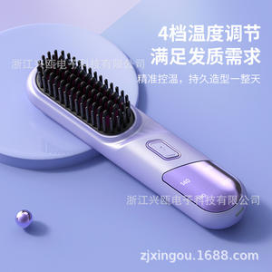 Zjxingou Peine Alisador de Cabello Cerámico con Doble Cepillo, Portátil, Inalámbrico y Recargable para Cabello Normal, Uso en Viajes - Product Image 3