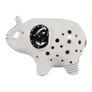Salvadanaio a forma di elefante in gres, scultura decorativa per casa, ufficio, camera, mensola - Product Image 4