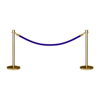 Barrière de contrôle de foule en acier inoxydable avec poteau doré et corde rouge pour exposition muséale