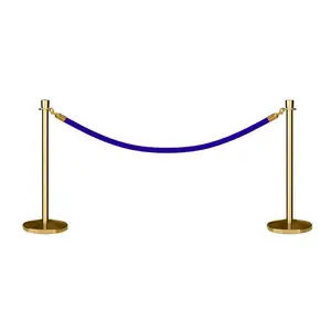 Stainless Steel Crowd Control Rope Barrier Gold Event Pole With Red Rope For Museum Exhibition