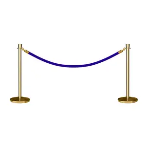Barriera in corda in acciaio inossidabile per il controllo della folla, palo dorato con corda rossa per eventi e mostre museali - Product Image 5