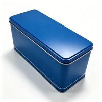 Boîte en métal rectangulaire recyclable imprimée sur mesure pour le stockage de gâteaux, boîte en métal de qualité alimentaire avec logo personnalisé pour l'emballage de biscuits